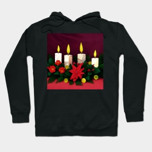 Christmas Candles with Poinsettia Hoodie
